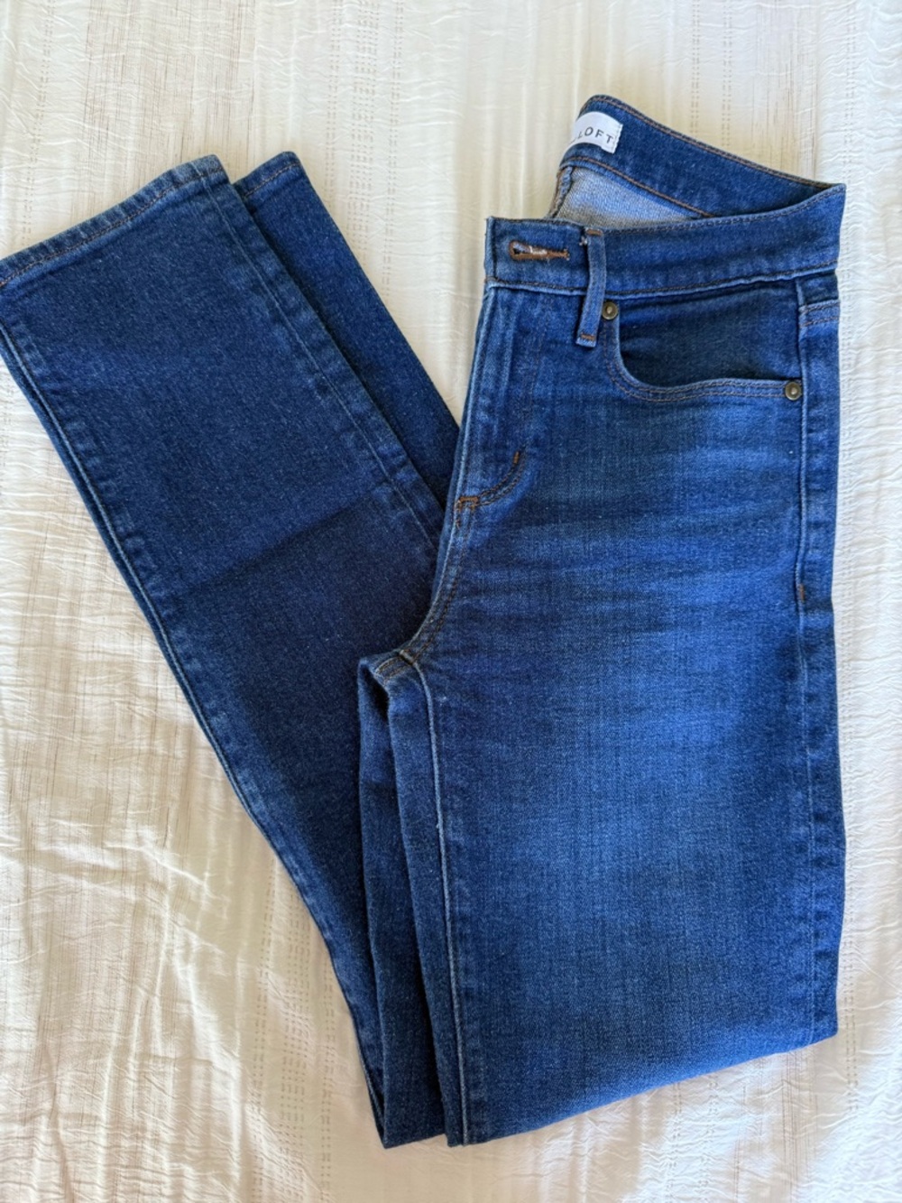 LOFT Indigo Skinny  ‘girlfriend’ Jeans